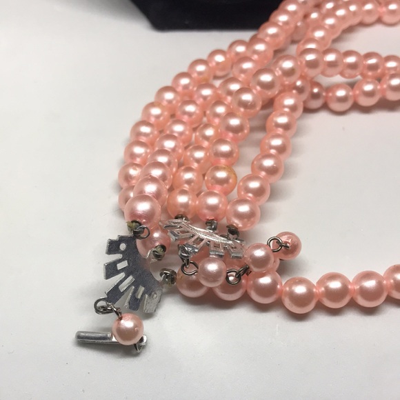 Hong Kong | Vintage | 3 Layer | Faux Pearl | Pink | Necklace | Approx. 17” - Picture 11 of 12